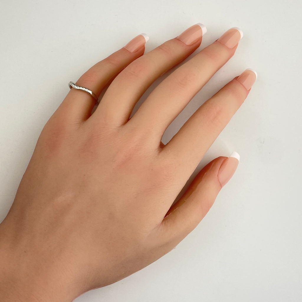 ティファニー カーブバンドリング プラチナ メレダイヤ 指輪 リング 9号 Pt950 ダイヤモンド レディース 【中古】brjwl