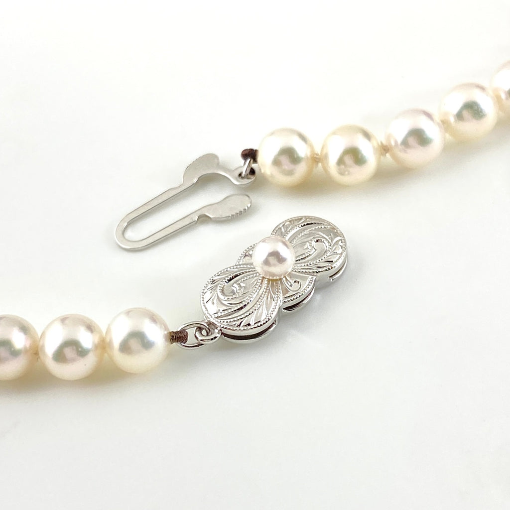 ミキモト パール デザインネックレス シルバー 真珠 silver ネックレス SV パール レディース 【中古】brjwl