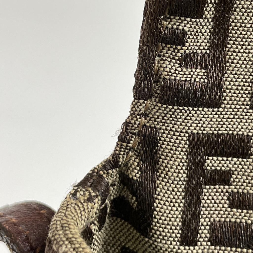 フェンディ ズッキーノ柄 ショルダーバッグ 斜め掛け ショルダーバッグ キャンバス ブラウン 8BT075 レディース 【中古】brbag