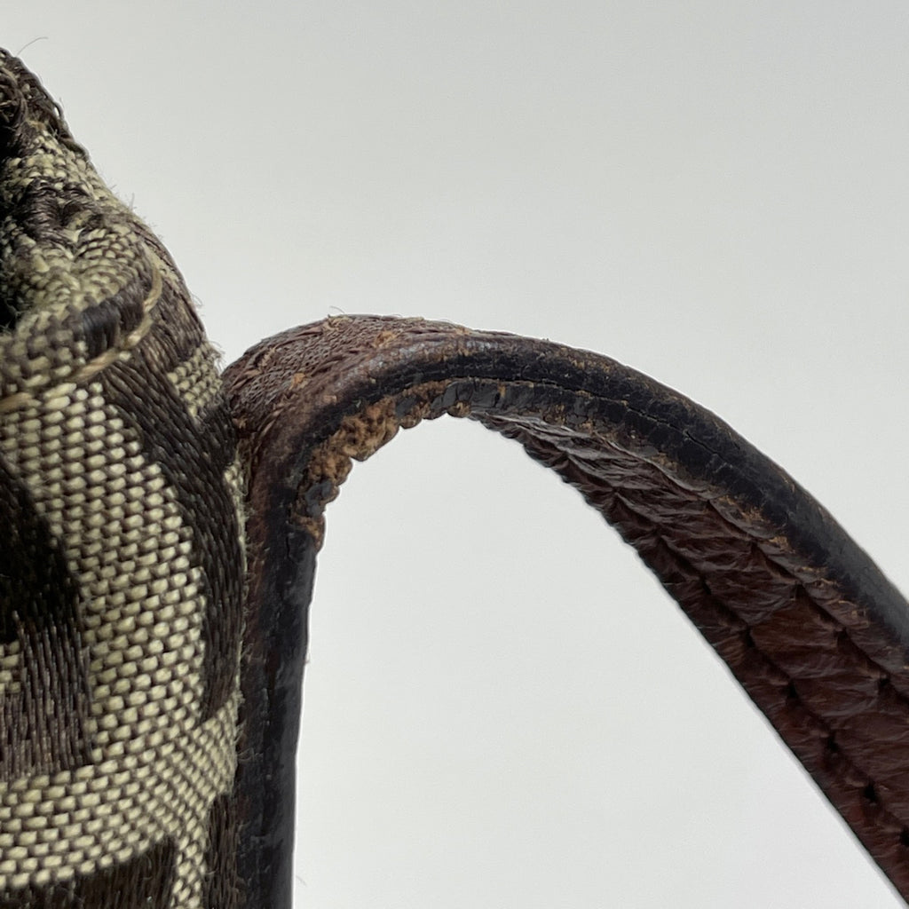 フェンディ ズッキーノ柄 ショルダーバッグ 斜め掛け ショルダーバッグ キャンバス ブラウン 8BT075 レディース 【中古】brbag