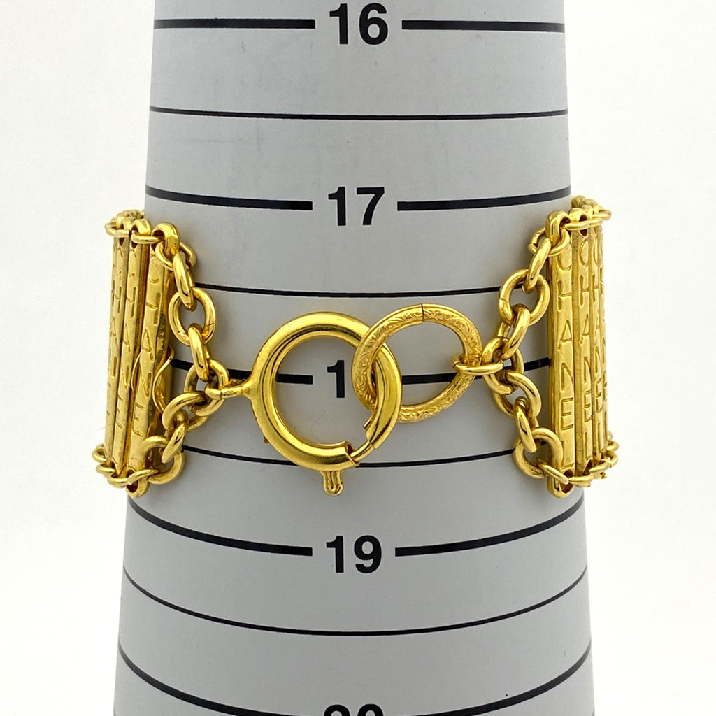 シャネル ロゴ ブレスレット 腕輪 ブレスレット GP ゴールド レディース 【中古】bracc