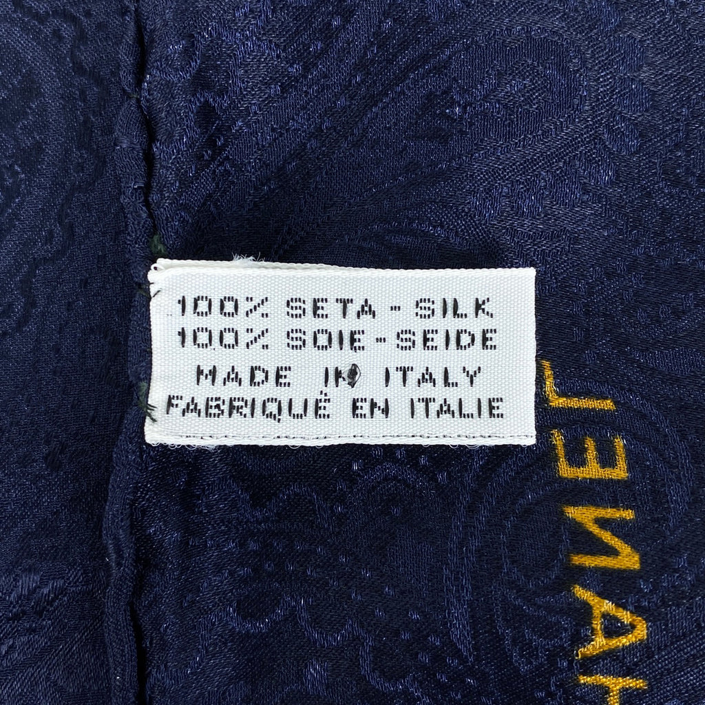 シャネル ココマーク スカーフ ロゴ チェーン スカーフ シルク ネイビー ゴールド レディース 【中古】brbag