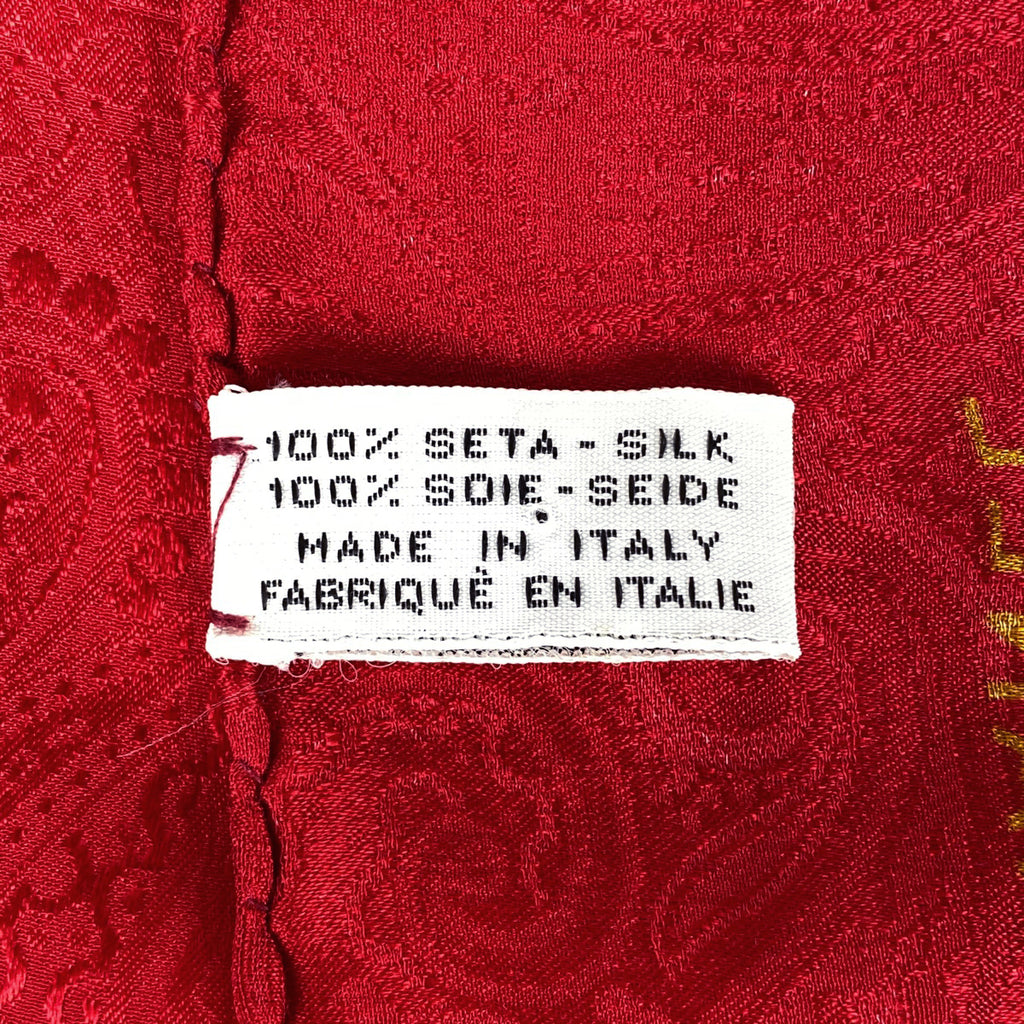 シャネル ココマーク スカーフ ロゴ チェーン スカーフ シルク レッド ゴールド レディース 【中古】brbag