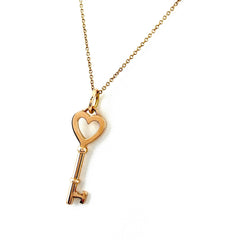 ティファニー キーモチーフ デザインネックレス PG ピンクゴールド YG イエローゴールド ペンダント ネックレス 750 レディース ブランドジュエリー 【中古】brjwl