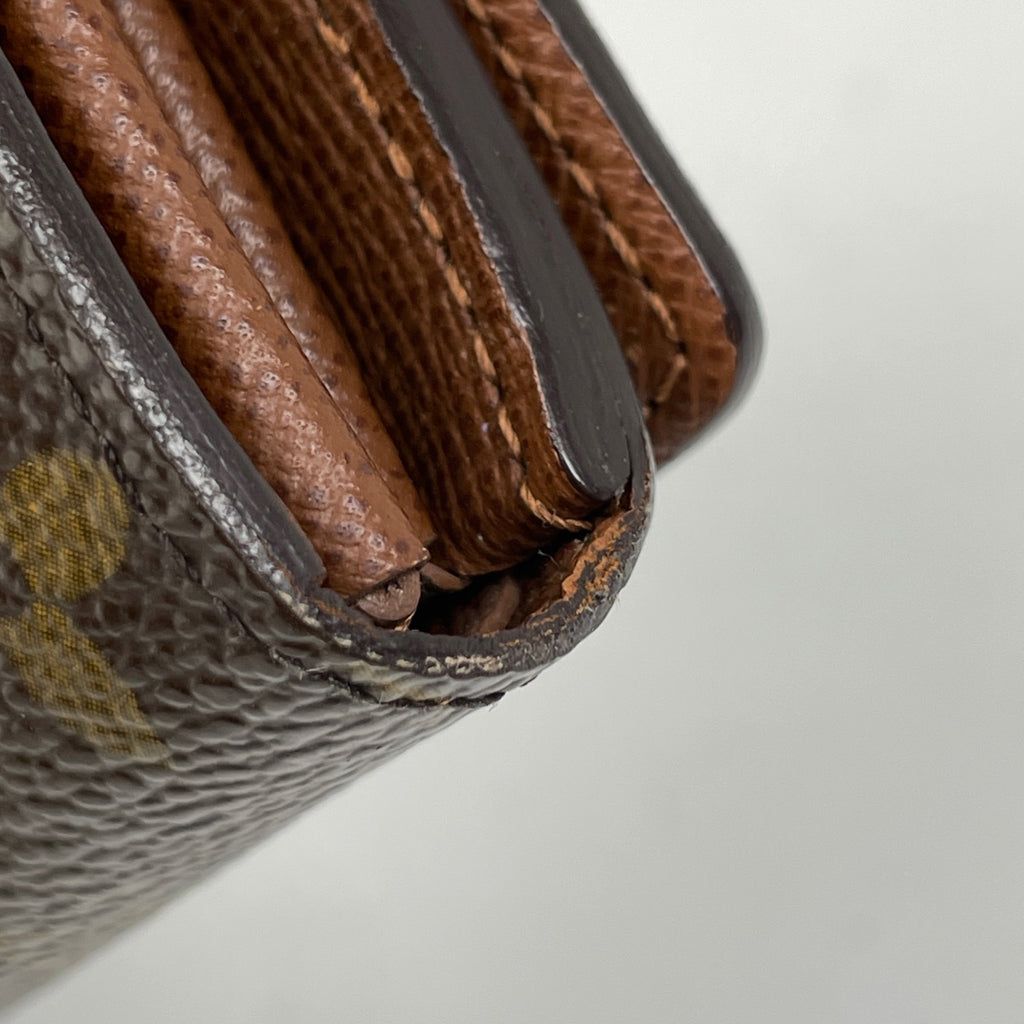 ルイ・ヴィトン ポルト モネ ビエ トレゾール 札入れ 小銭入れ 二つ折り財布 モノグラム ブラウン M61730 レディース 【中古】brbag