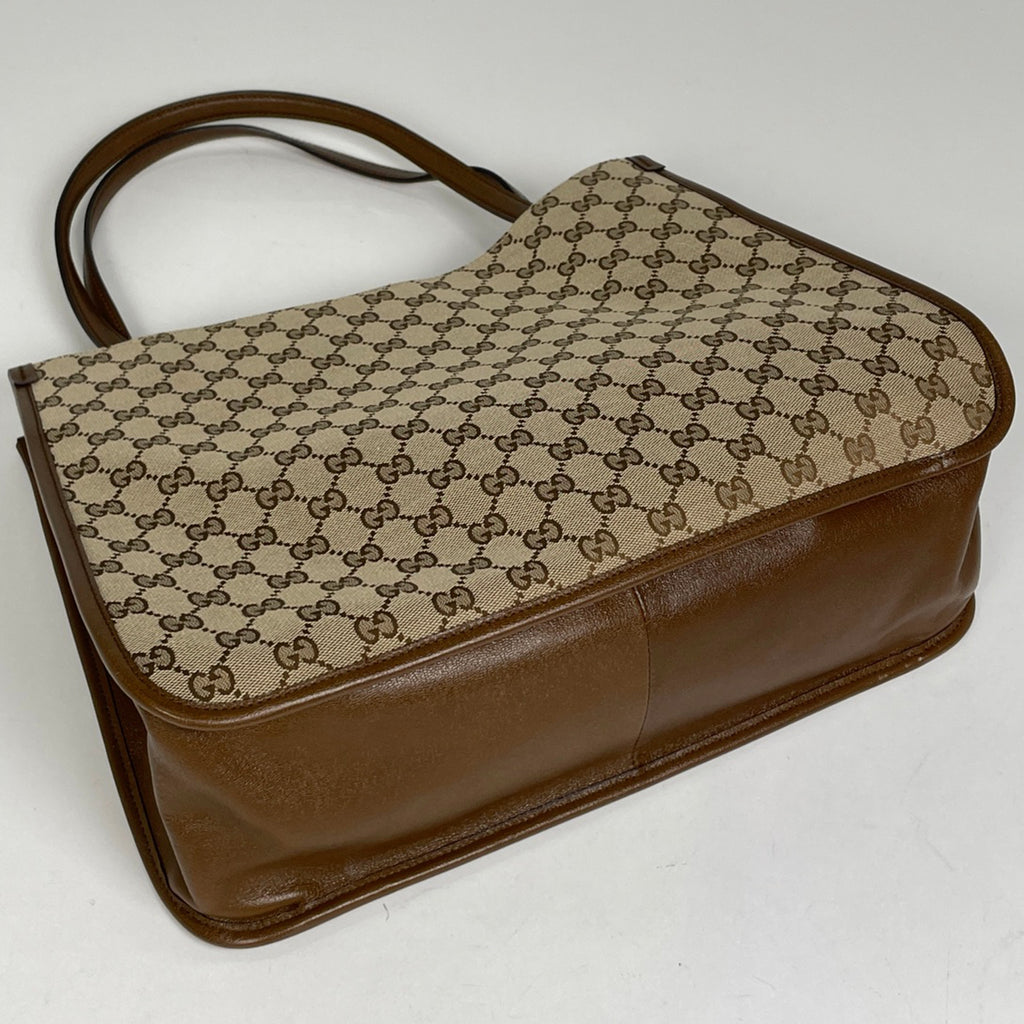 グッチ ホースビット トートバッグ ショルダーバッグ トートバッグ GGキャンバス ベージュ ブラウン 623694 レディース 【中古】brbag
