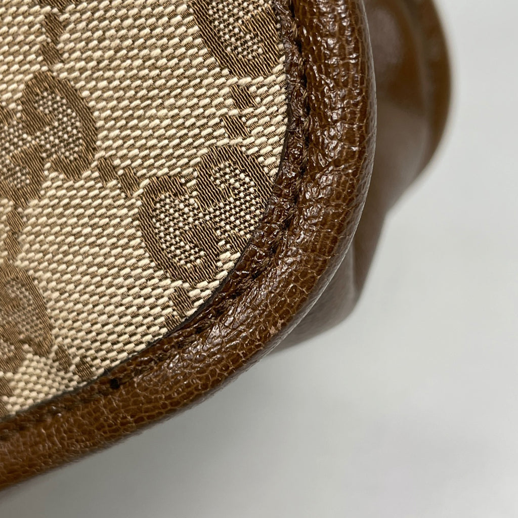 グッチ ホースビット トートバッグ ショルダーバッグ トートバッグ GGキャンバス ベージュ ブラウン 623694 レディース 【中古】brbag