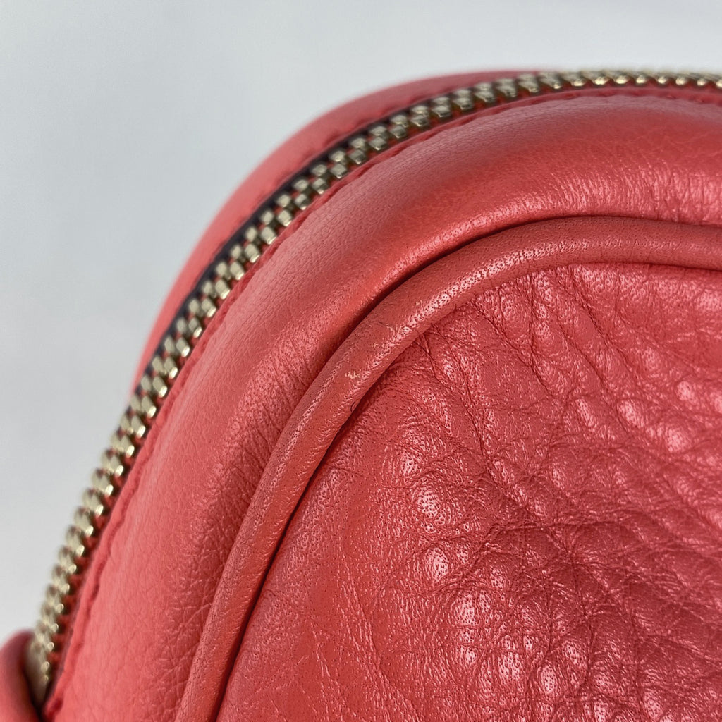 グッチ ソーホー ダブルチェーン ショルダーバッグ インターロッキングG タッセル フリンジ ショルダーバッグ レザー ピンク 308983 レディース 【中古】brbag