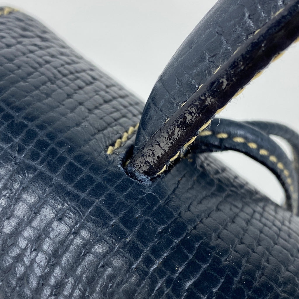 ロエベ バルセロナ ハンドバッグ 2WAY ショルダーバッグ ロゴ ハンドバッグ レザー ネイビー レディース 【中古】brbag