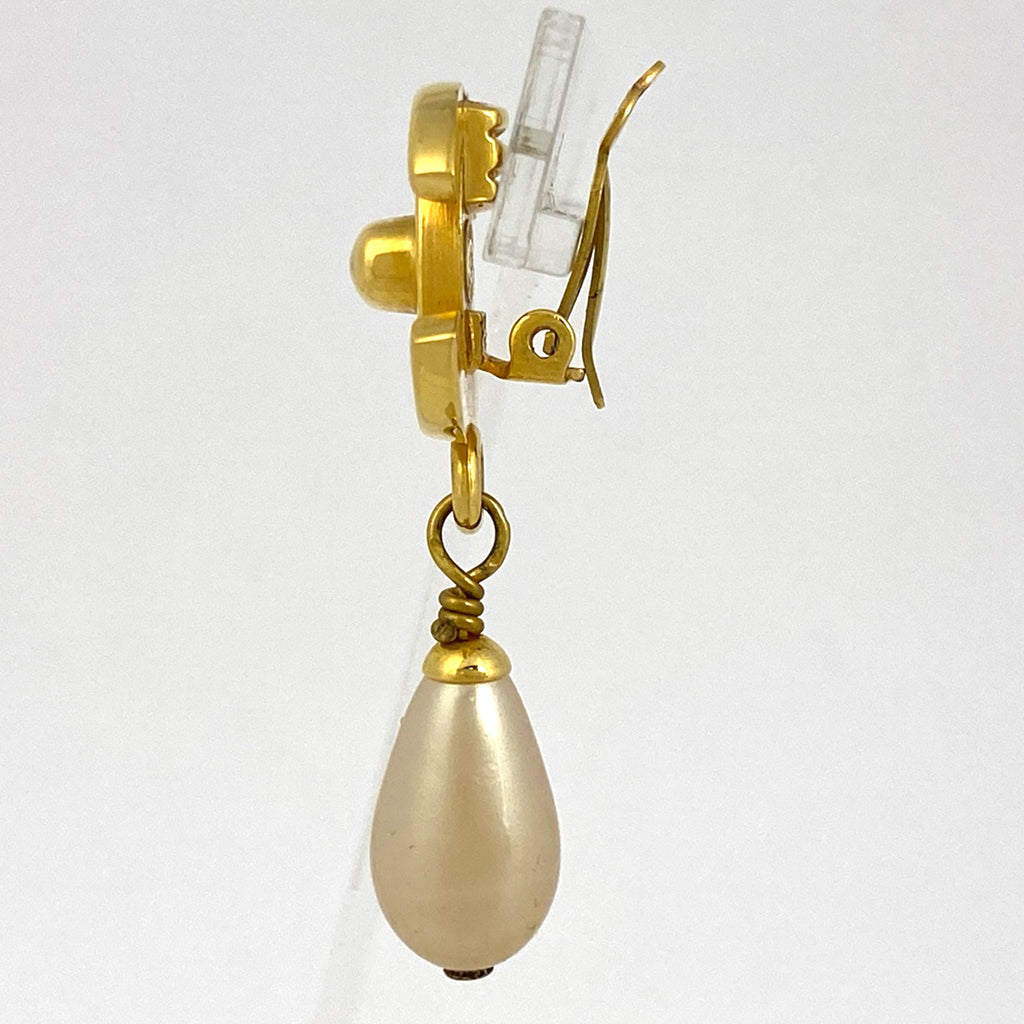 シャネル ココマーク フェイクパール イヤリング スイング ターンロック イヤリング GP ゴールド レディース 【中古】bracc