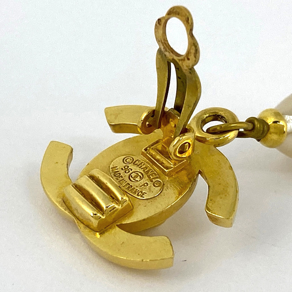 シャネル ココマーク フェイクパール イヤリング スイング ターンロック イヤリング GP ゴールド レディース 【中古】bracc