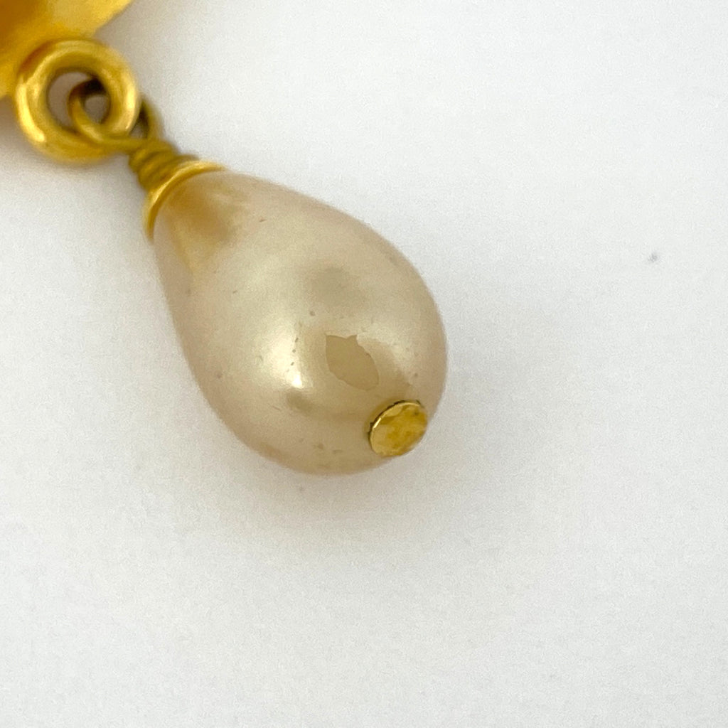 シャネル ココマーク フェイクパール イヤリング スイング ターンロック イヤリング GP ゴールド レディース 【中古】bracc