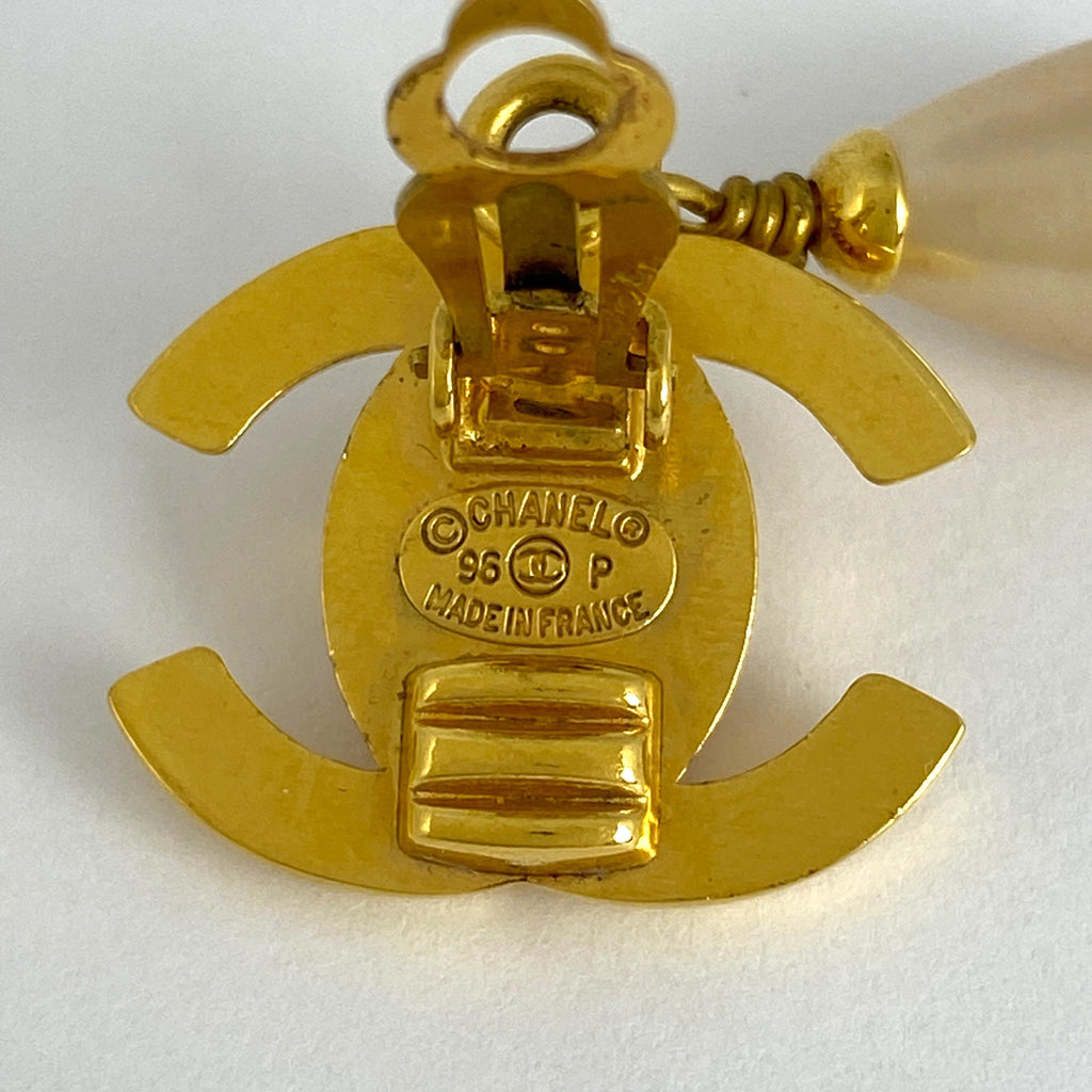 シャネル ココマーク フェイクパール イヤリング スイング ターンロック イヤリング GP ゴールド レディース 【中古】bracc