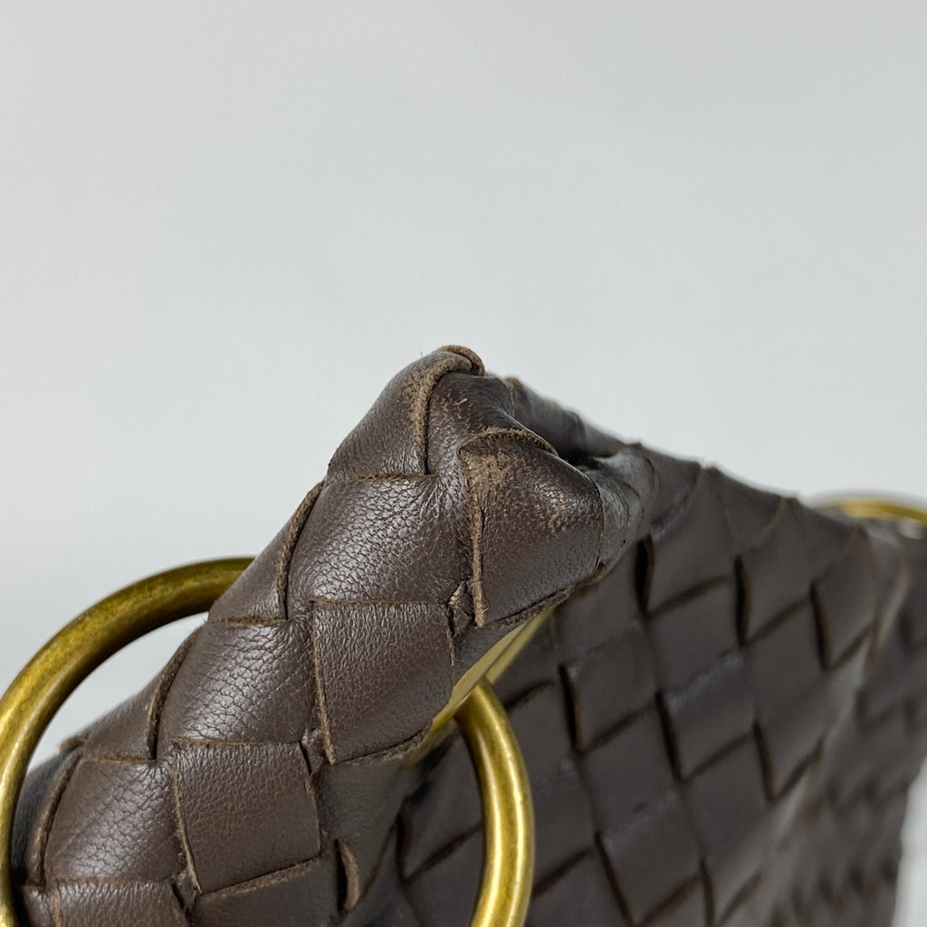 ボッテガヴェネタ イントレチャート ショルダーバッグ 斜め掛け ショルダーバッグ レザー ブラウン レディース 【中古】brbag