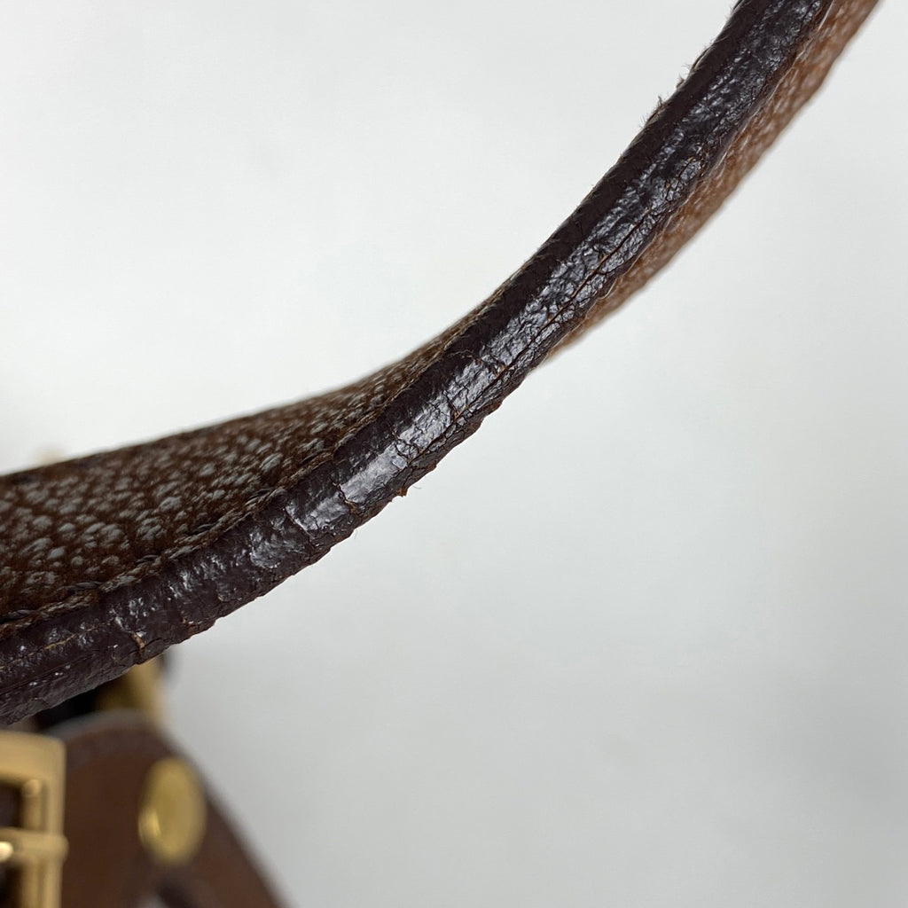 プラダ ロゴ ハンドバッグ ショルダーバッグ ハンドバッグ レザー ブラウン レディース 【中古】brbag