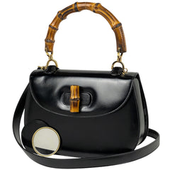 グッチ バンブー ハンドバッグ 2WAY ショルダーバッグ オールドグッチ 00014480633 ハンドバッグ レザー ブラック レディース 【中古】brbag