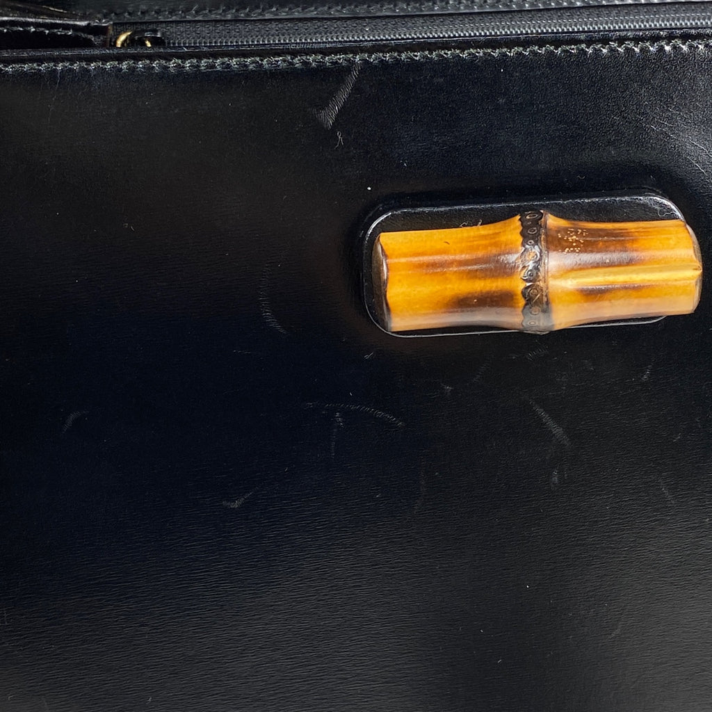 グッチ バンブー ハンドバッグ 2WAY ショルダーバッグ オールドグッチ 00014480633 ハンドバッグ レザー ブラック レディース 【中古】brbag