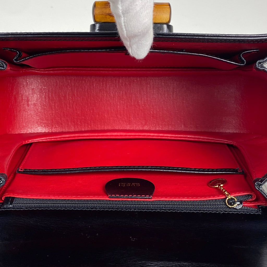 グッチ バンブー ハンドバッグ 2WAY ショルダーバッグ オールドグッチ 00014480633 ハンドバッグ レザー ブラック レディース 【中古】brbag