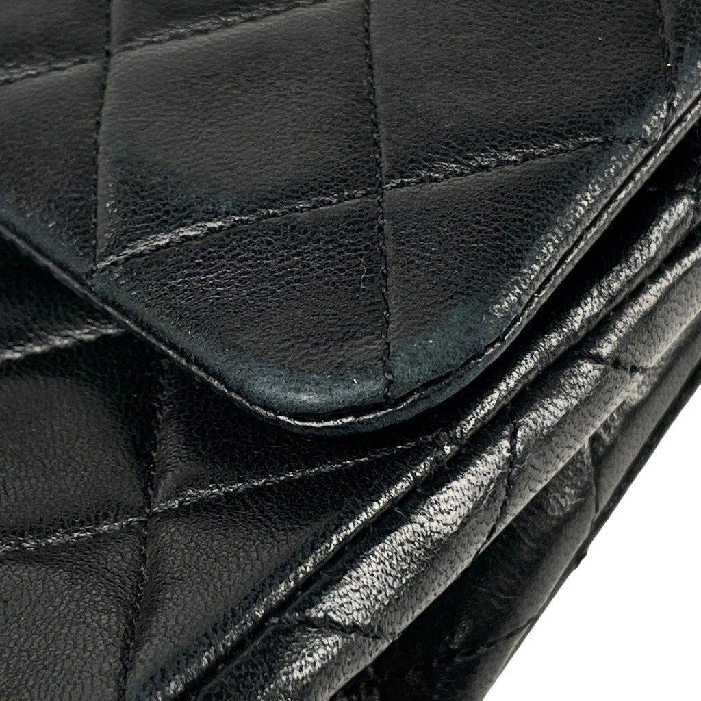 シャネル マトラッセ Wフラップ チェーン ショルダーバッグ ココマーク ショルダーバッグ レザー ブラック A01113 レディース 【中古】brbag