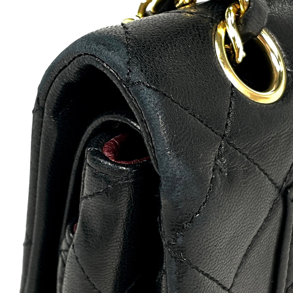 シャネル マトラッセ Wフラップ チェーン ショルダーバッグ ココマーク ショルダーバッグ レザー ブラック A01113 レディース 【中古】brbag