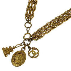 シャネル ココマーク チェーン ネックレス 3連 ネックレス GP ゴールド レディース 【中古】brbag