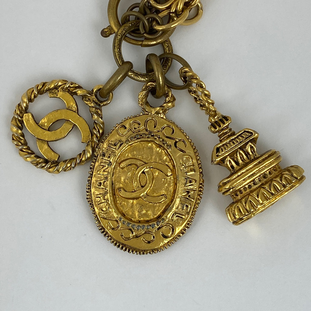 シャネル ココマーク チェーン ネックレス 3連 ネックレス GP ゴールド レディース 【中古】brbag