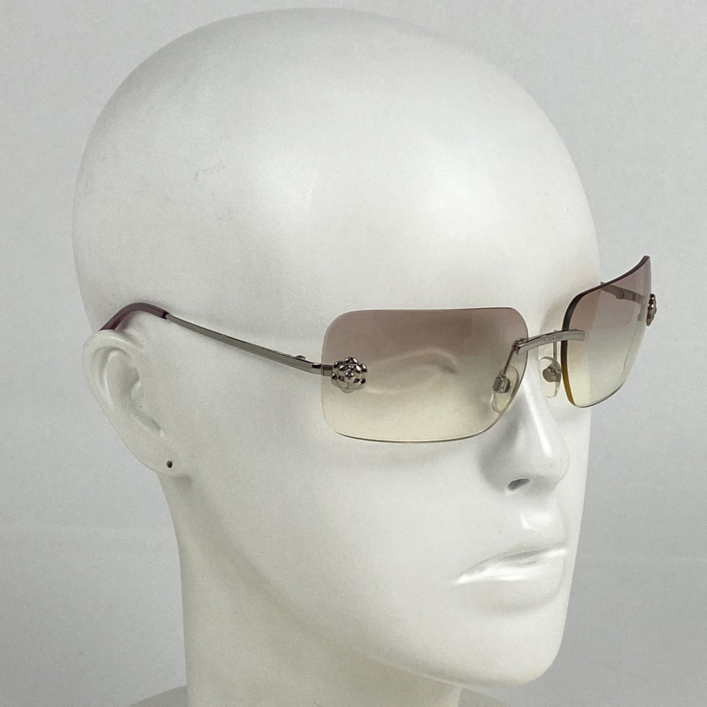 シャネル カメリア サングラス ココマーク グラデーション アイウェア サングラス メタル シルバー ピンク 4085 レディース 【中古】brbag