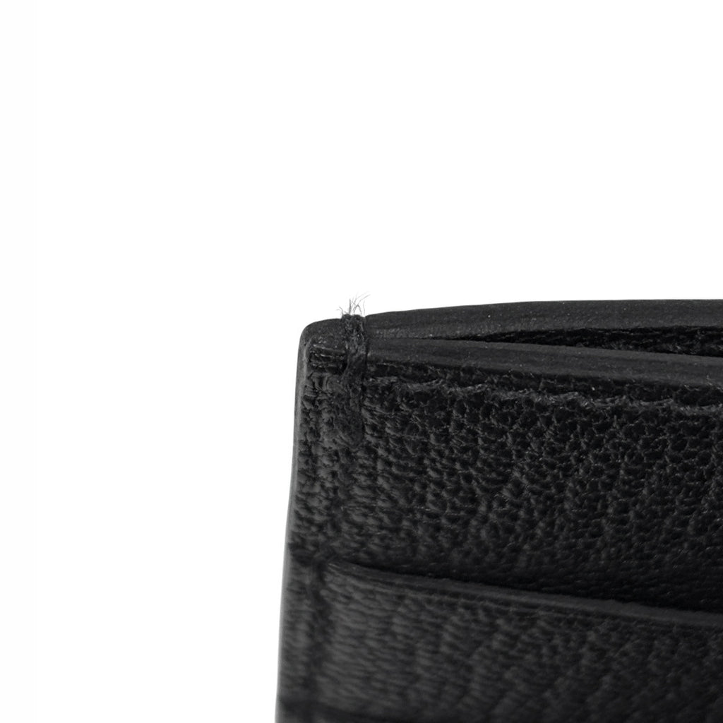 エルメス ベアン コンビネ Hロゴ 札入れ 小銭入れ 三つ折り財布 シェーブル ブラック Ｂ レディース 【中古】brbag