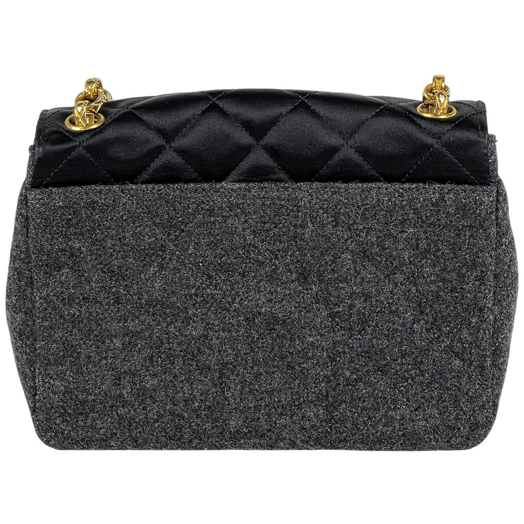 シャネル ココマーク チェーン ショルダーバッグ マトラッセ ショルダーバッグ ファブリック グレー ブラック レディース 【中古】brbag