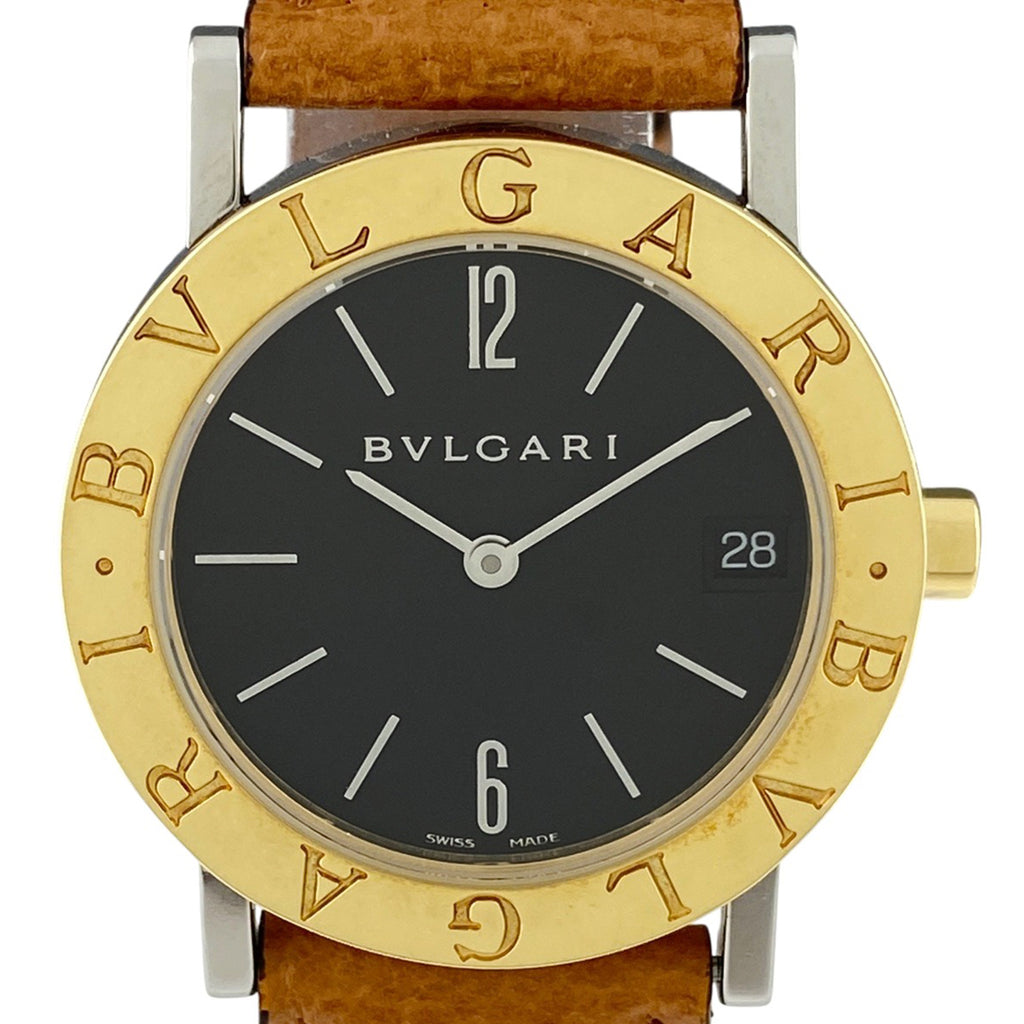 ブルガリ ブルガリブルガリ BB30SGL 腕時計 SS YG クォーツ ブラック レディース 【中古】wtcbb