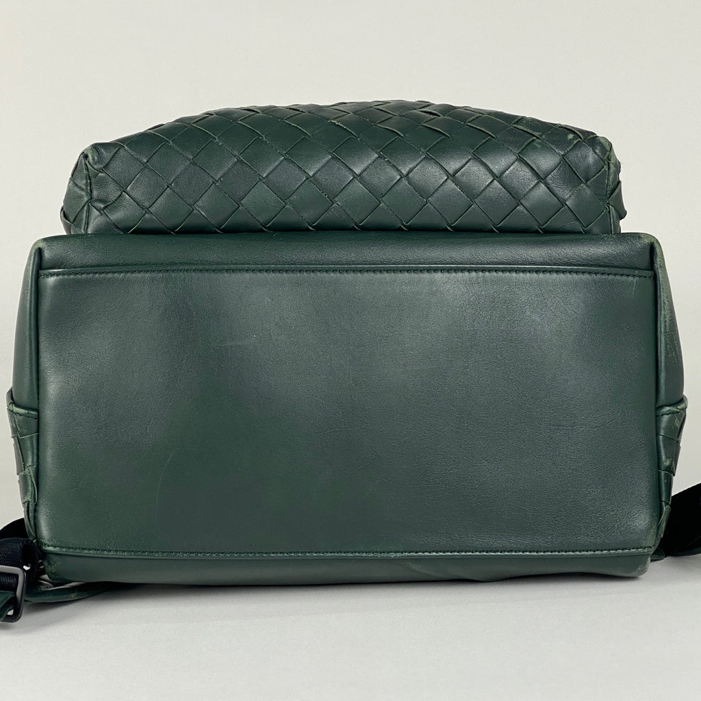 ボッテガヴェネタ イントレチャート リュックサック バックパック デイパック ナッパ リュック レザー グリーン B08560921K レディース 【中古】brbag