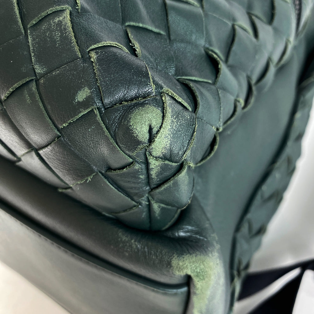 ボッテガヴェネタ イントレチャート リュックサック バックパック デイパック ナッパ リュック レザー グリーン B08560921K レディース 【中古】brbag