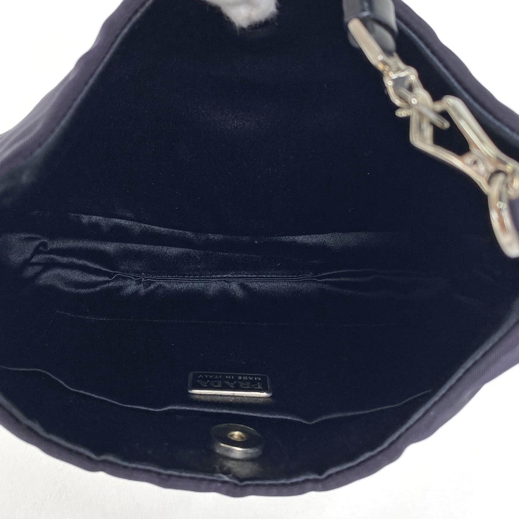 プラダ ロゴ プレート ショルダーバッグ ミニポーチ ワンショルダー ハンドバッグ ナイロン パープル レディース 【中古】brbag