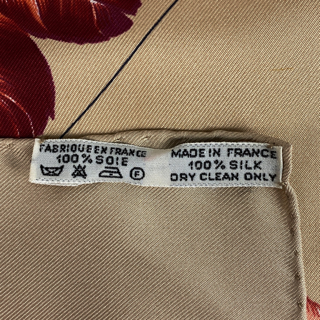 エルメス カレ 90 BRAZIL ブラジル スカーフ シルク ベージュ レッド レディース 【中古】brbag