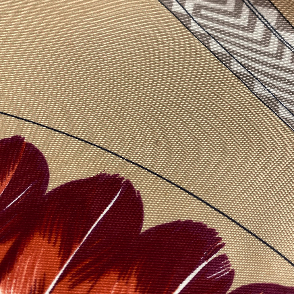 エルメス カレ 90 BRAZIL ブラジル スカーフ シルク ベージュ レッド レディース 【中古】brbag