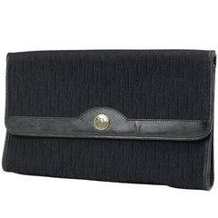 クリスチャンディオール ハニカム柄 クラッチバッグ セカンドバッグ クラッチバッグ キャンバス ブラック レディース 【中古】brbag