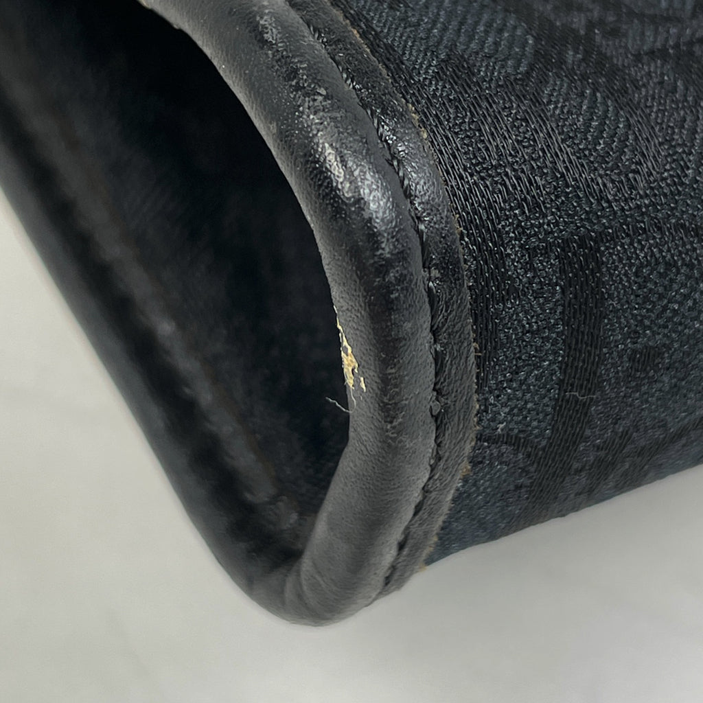 クリスチャンディオール ハニカム柄 クラッチバッグ セカンドバッグ クラッチバッグ キャンバス ブラック レディース 【中古】brbag