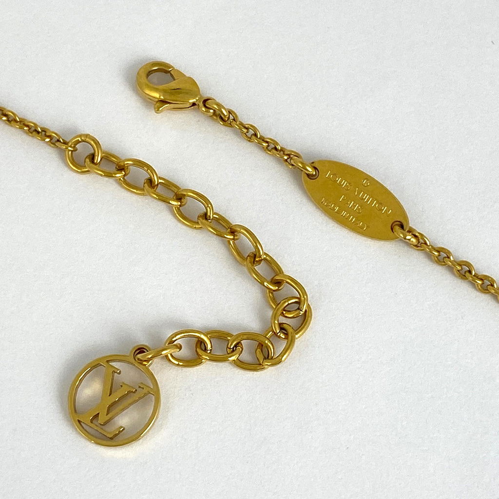 ルイ・ヴィトン エセンシャル V ネックレス ロゴ ネックレス GP ゴールド レディース 【中古】bracc