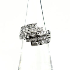 メレダイヤ デザインリング プラチナ 指輪 リング 11号 Pt900 ダイヤモンド レディース ノンブランドジュエリー 【中古】nbjwl