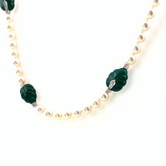 カルティエ パティアラ ネックレス メレダイヤ 真珠 ネックレス 750 パール カルセドニー レディース 【中古】brjwl