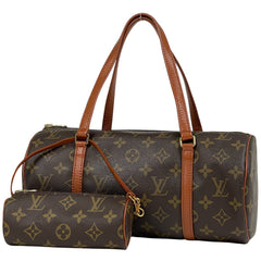 ルイ・ヴィトン パピヨン 30 バレルバッグ 筒型 旧旧型 ハンドバッグ モノグラム ブラウン M51365 レディース 【中古】brbag