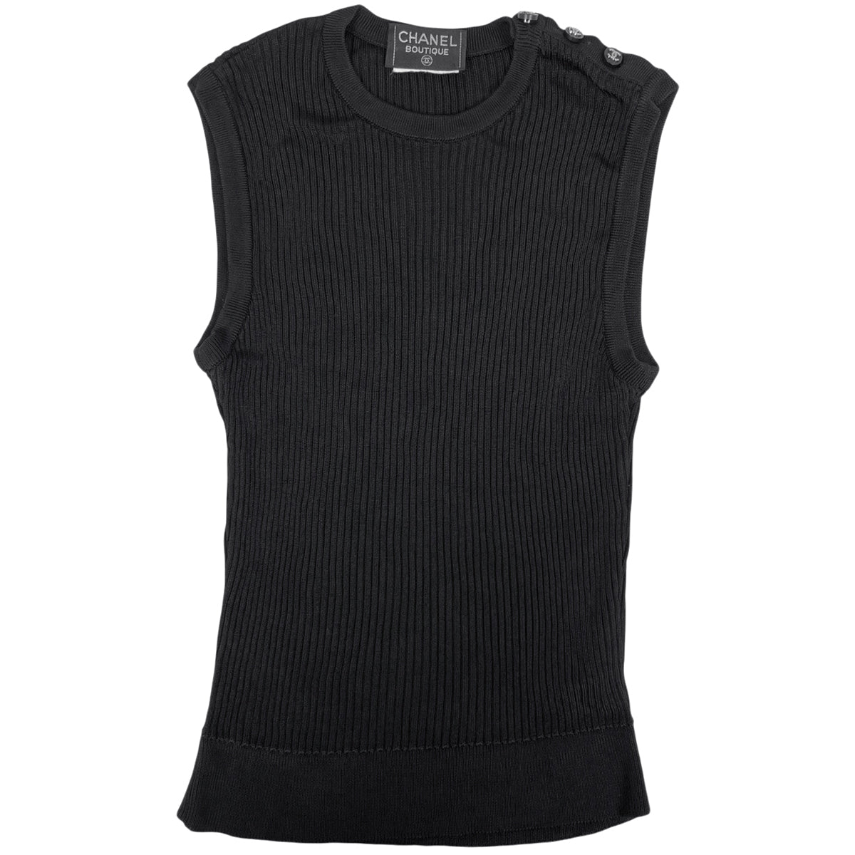 バイセル公式】シャネル ココマークボタン ノースリーブ ニット