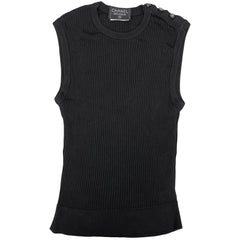 シャネル ココマークボタン ノースリーブ ニット トップス レーヨン ブラック レディース 【中古】brapp