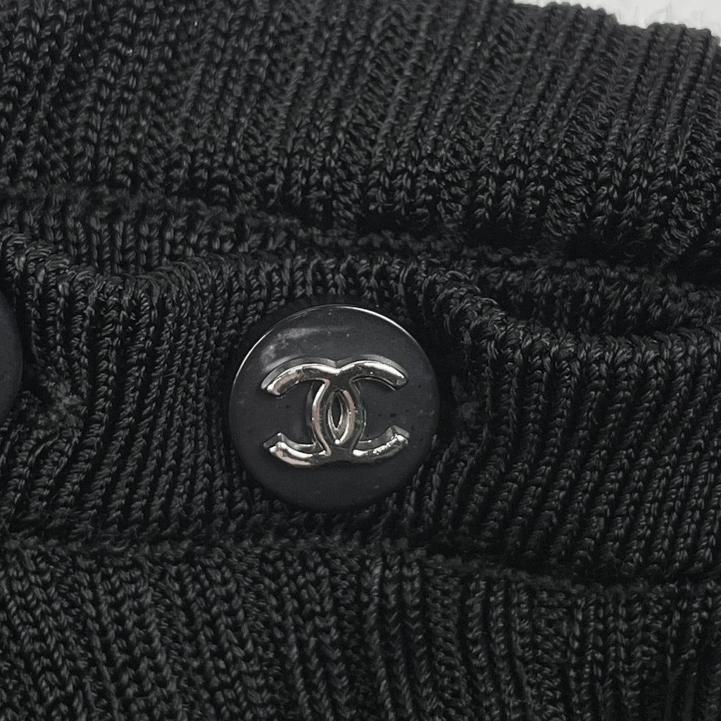 シャネル ココマークボタン ノースリーブ ニット トップス レーヨン ブラック レディース 【中古】brapp