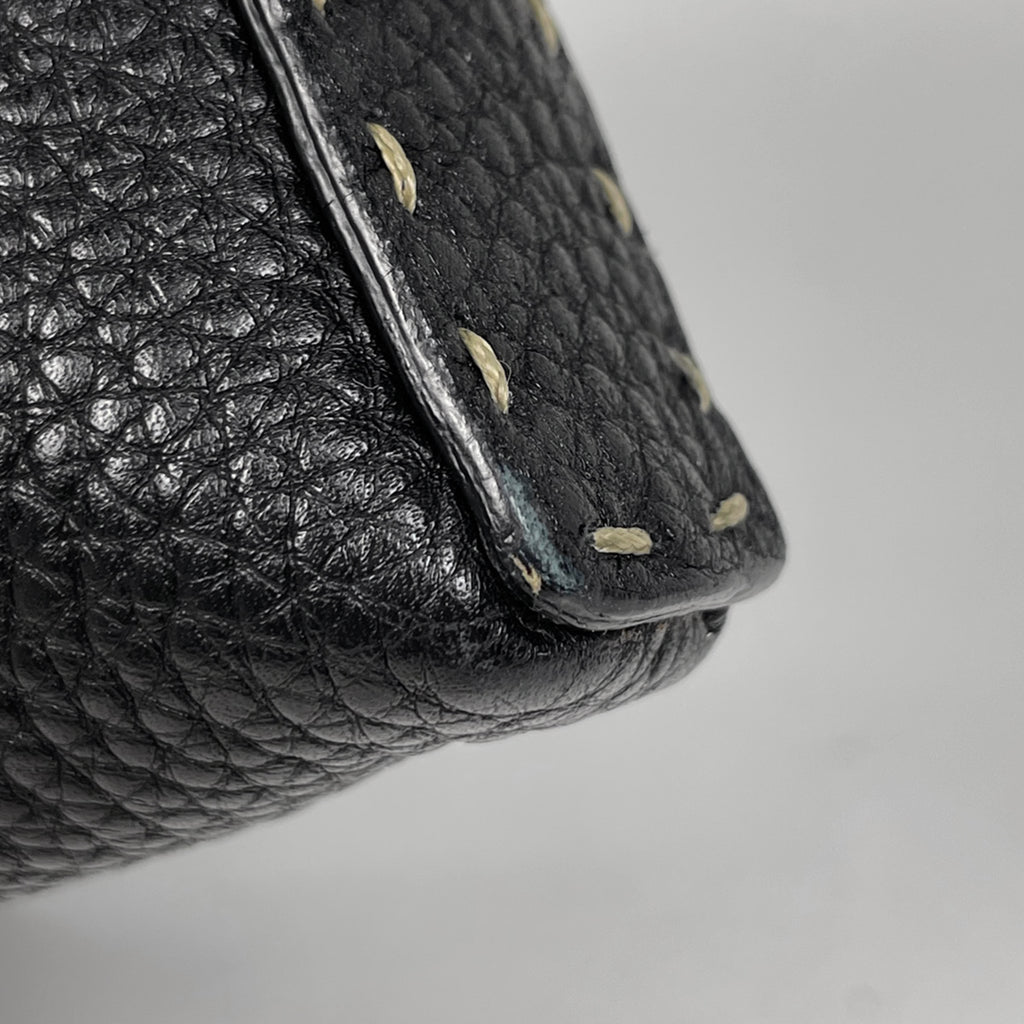 フェンディ セレリア ショルダーバッグ ロゴ 斜め掛け ショルダーバッグ レザー ブラック 8BT092 レディース 【中古】brbag