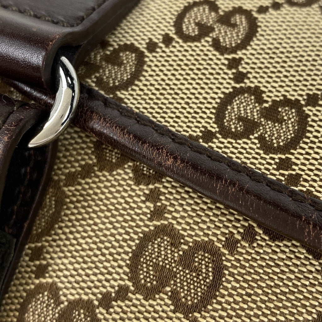 グッチ GG柄 ウエストバッグ ボディバッグ GGキャンバス ブラウン 145851 レディース 【中古】brbag