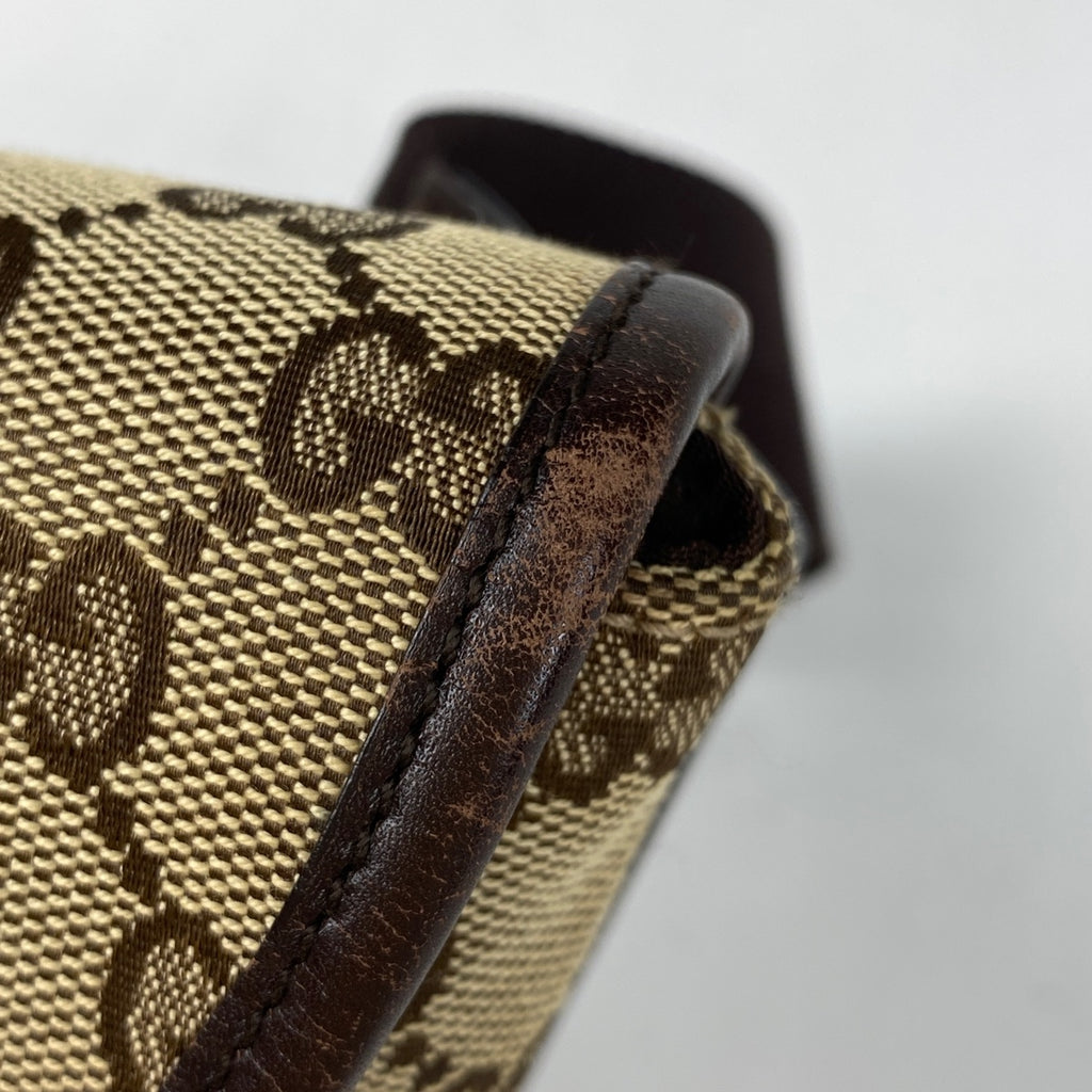 グッチ GG柄 ウエストバッグ ボディバッグ GGキャンバス ブラウン 145851 レディース 【中古】brbag