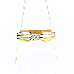 ダイヤモンド デザインリング YG イエローゴールド プラチナ 指輪 リング 19号 K18 Pt900 ダイヤモンド メンズ ノンブランドジュエリー 【中古】nbjwl