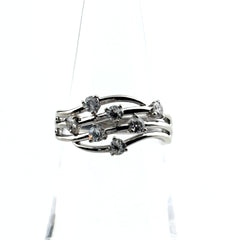 メレダイヤ デザインリング プラチナ 指輪 リング 11号 Pt900 ダイヤモンド レディース ノンブランドジュエリー 【中古】nbjwl