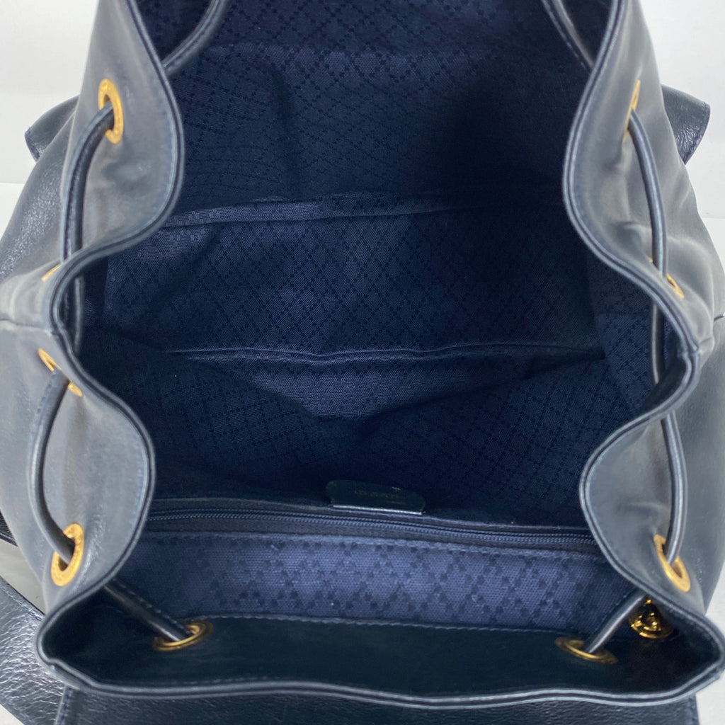 グッチ バンブー リュックサック デイパック バックパック 00320580016 オールドグッチ リュック レザー ネイビー レディース 【中古】brbag